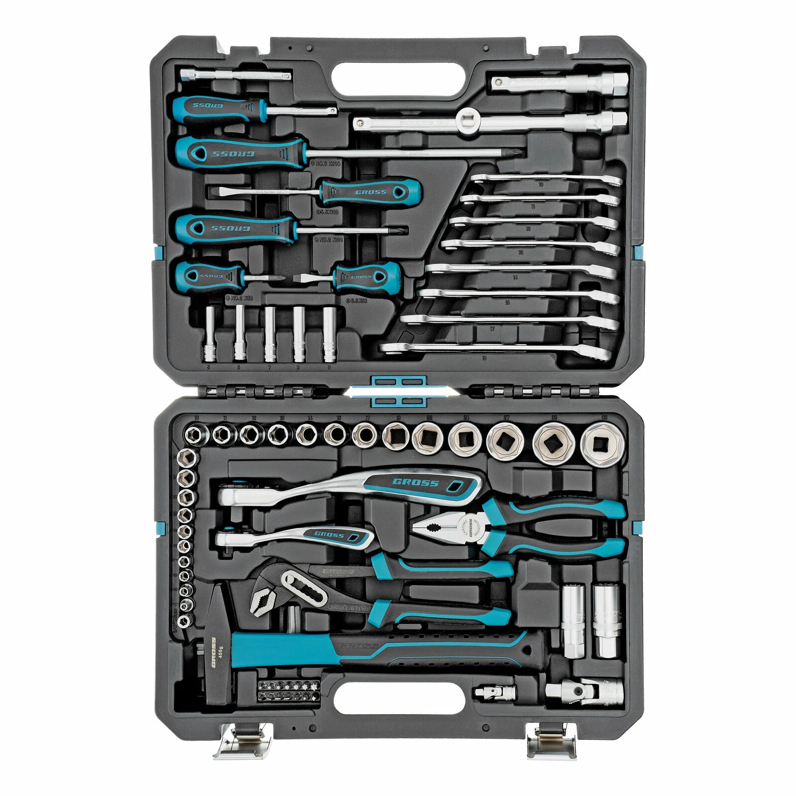 Набор инструментов GROSS 76 предметов, 120 зубьев, CrV1/4, 1/2" 14156 ...
